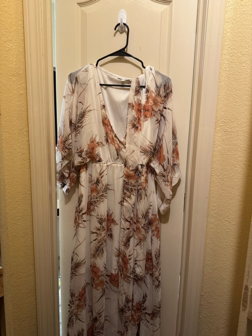 Baltic Born Cream Maxi Dress with Rust Floral Print